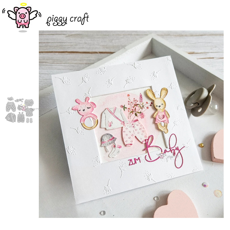 Baby Products Manufacturers - 貯金箱クラフト金属切削ダイスカットダイ型ベビー服装飾スクラップブック紙クラフトナイフ型ブレードパンチステンシルダイス