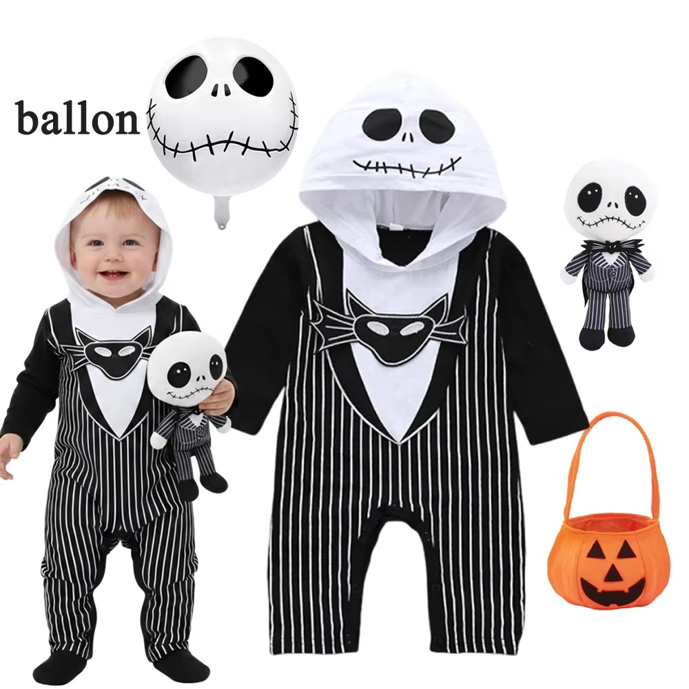 Baby Products Manufacturers - 赤ちゃん男の子フード付きロンパースハロウィンコスプレジャックホラーナイトメアジャンプスーツ衣装クリスマス子供カーニバルパーティー男の子服