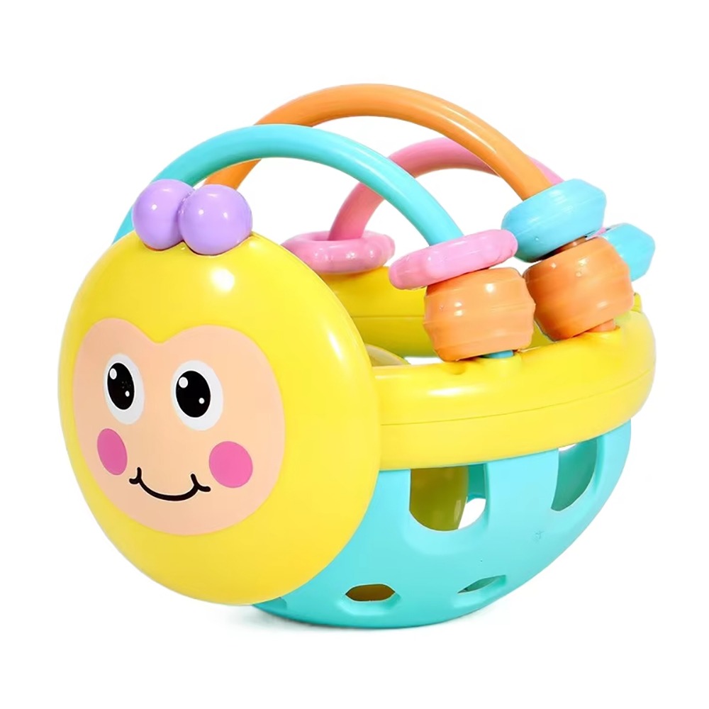 Baby Teethers - 1 個蜂の形の柔らかい歯が生えるおもちゃ幼児用プラスチック歯固めガラガラ新生児早期教育タッチハンドグラスピングボール
