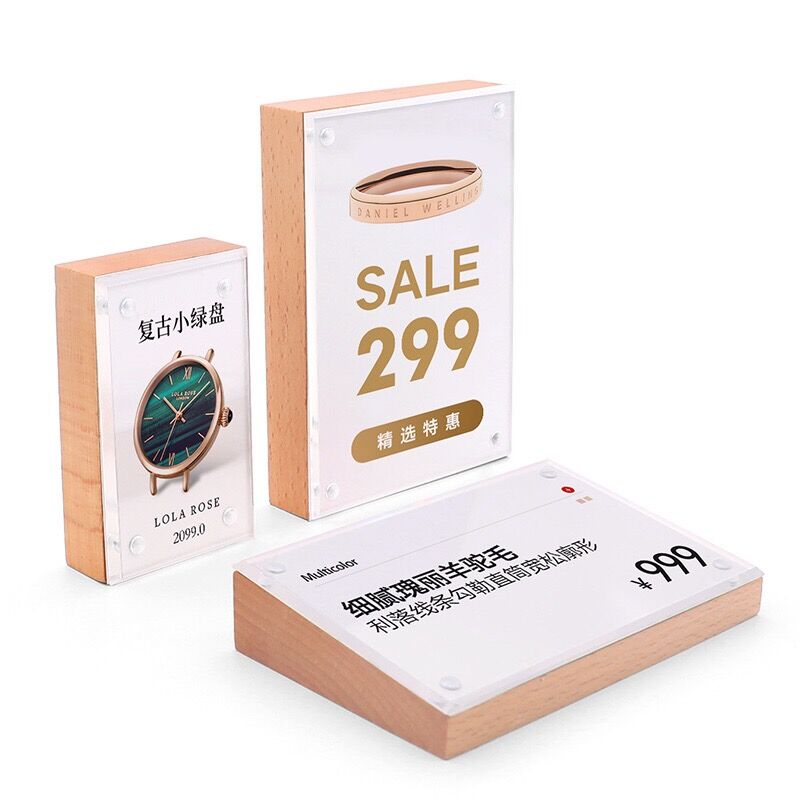 Baby Products Prices - 88x54mm 卓上アクリルサインホルダー ディスプレイスタンド 赤ちゃんの写真フォトフレーム 磁気製品価格カードラベルホルダータグ