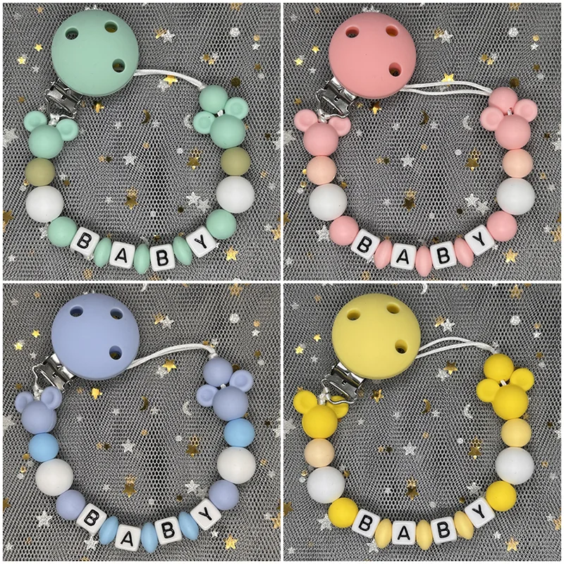 Baby Teethers - ベビーおしゃぶりクリップパーソナライズされた名前ダミー乳首ホルダーチェーン新生児授乳新生児カスタムおしゃぶりクリップ咀嚼歯が生えるおもちゃ