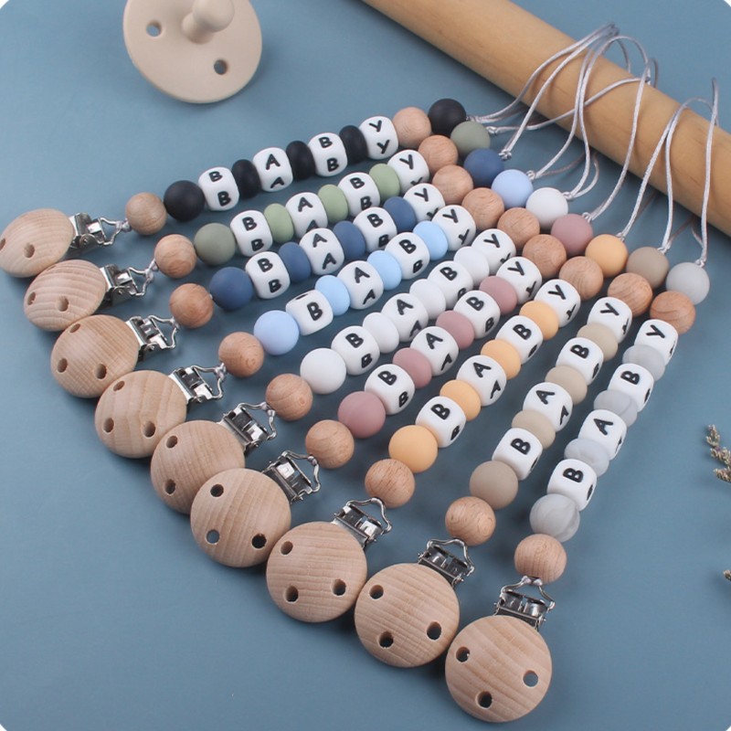 Baby Teethers - ダミーホルダークリップカスタマイズ名シリコンおしゃぶりチェーン赤ちゃん用歯固めニップルチェーンケア子供の誕生日シャワーギフト