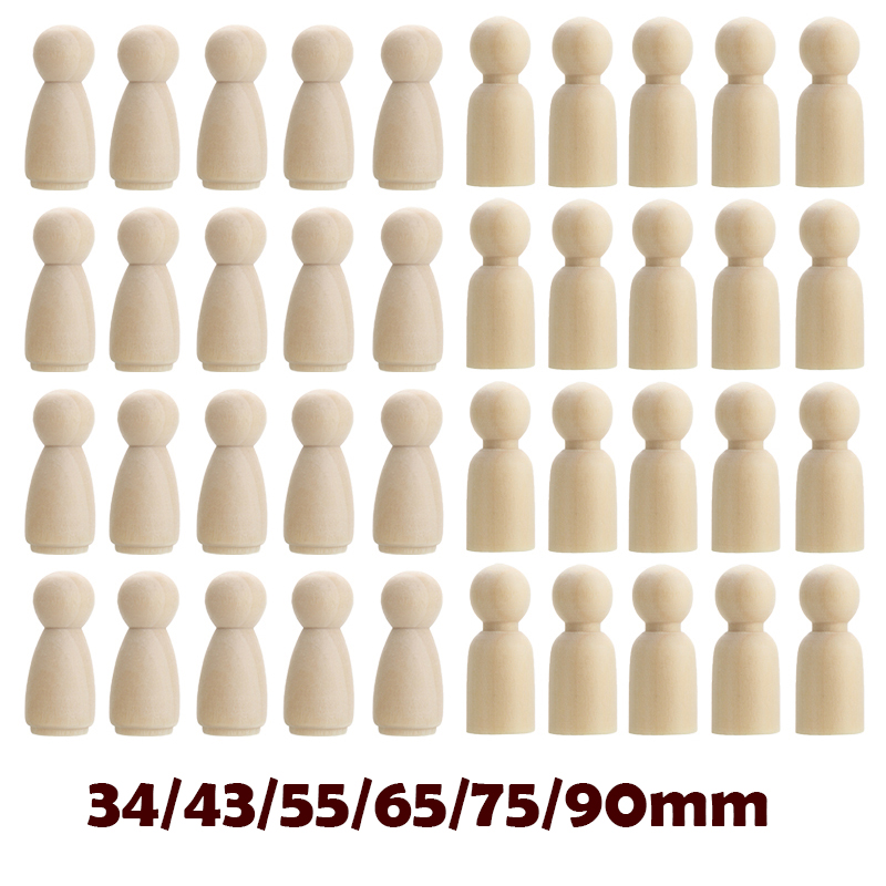 Baby Products Wholesale - 卸売 50 ピース 75 ミリメートル/90 ミリメートル木製工芸品女の子と男の子