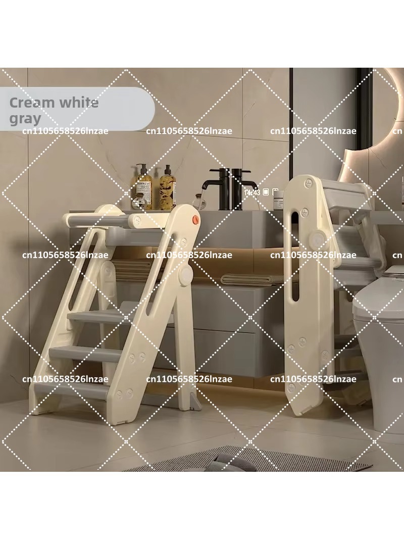 Toddler Learning Tower - 折りたたみ式子供用ラーニングタワー兼ステップスツール、高さ調節可能な洗濯用踏み台、実用的な幼児用足置き台（手洗い用）