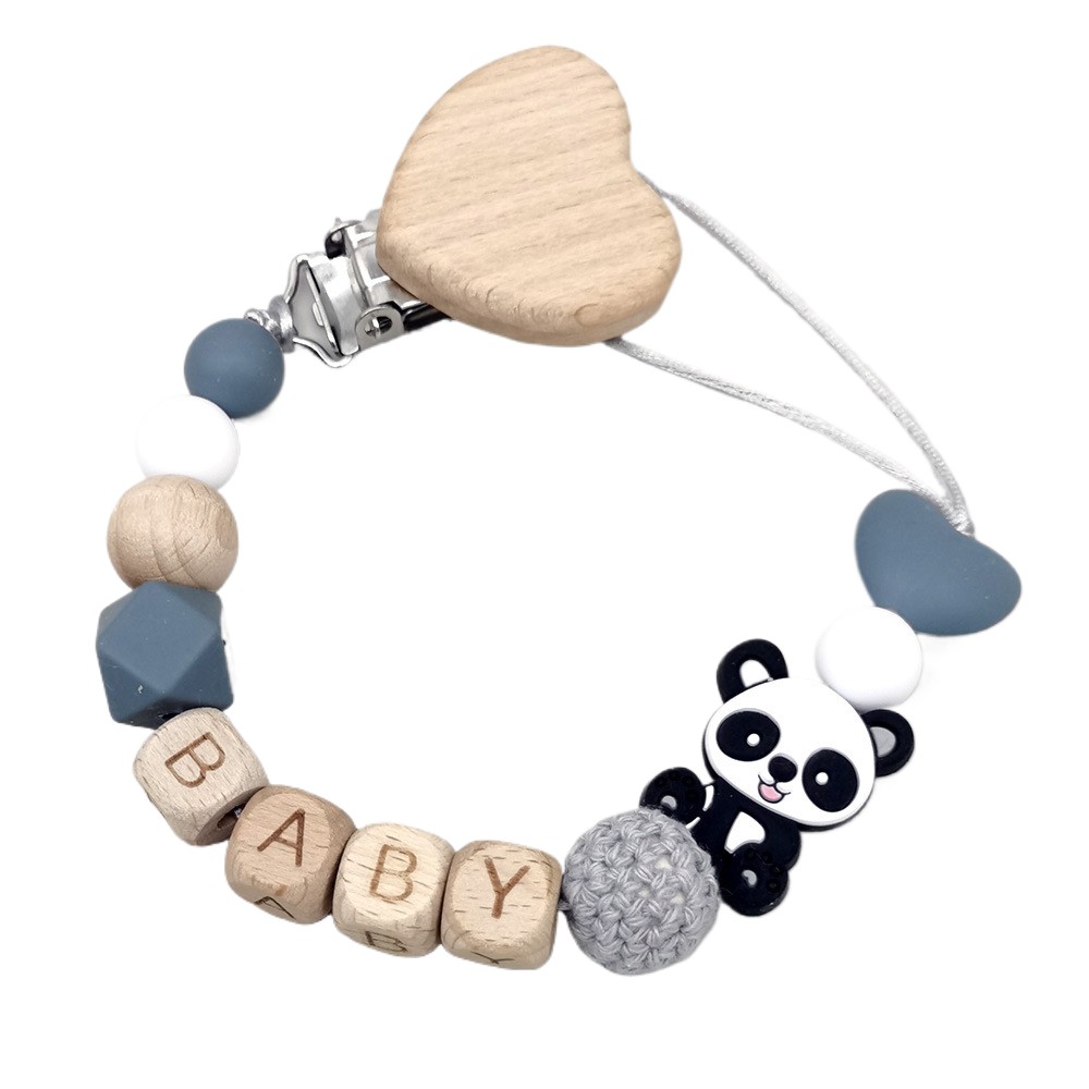 木製のパーソナライズされたベビーおしゃぶりチェーン、かわいい - Baby Teethers のレビューと価格