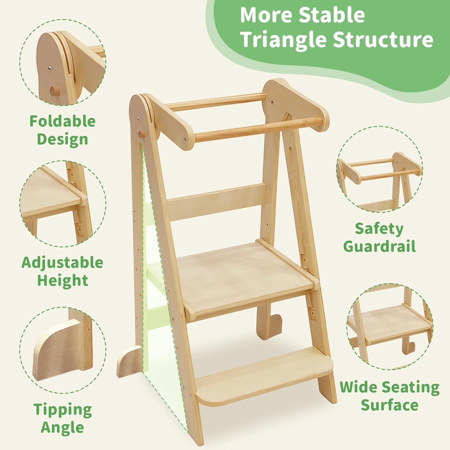 折りたたみ式幼児用キッチンタワー、ホワイトボードと安全レール - Toddler Learning Tower のレビューと価格