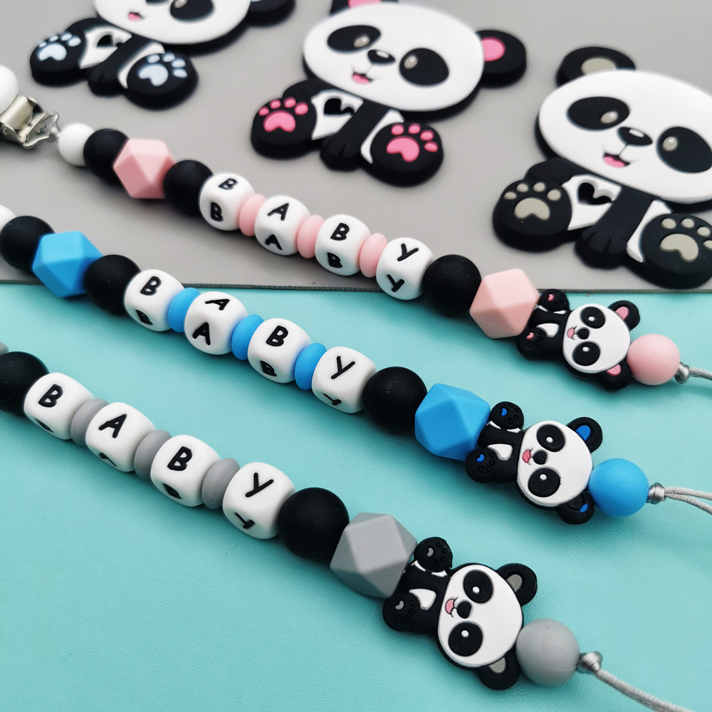 カスタマイズパーソナライズされた名前ベビーシリコーンパンダお - Baby Teethers のレビューと価格