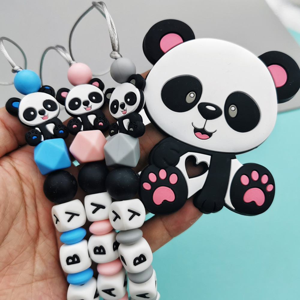 カスタマイズパーソナライズされた名前ベビーシリコーンパンダお - Baby Teethers のレビューと価格