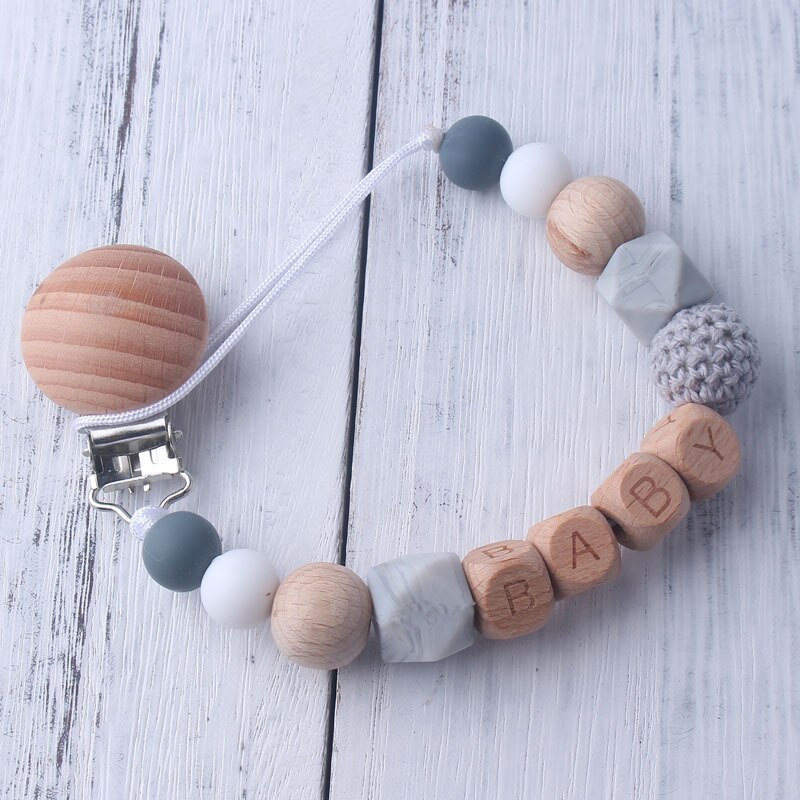 新しいベビーおしゃぶりクリップパーソナライズされた名前おしゃ - Baby Teethers のレビューと価格