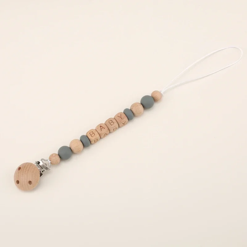 パーソナライズされた赤ちゃんのおしゃぶりクリップ,名前のおし - Baby Teethers のレビューと価格