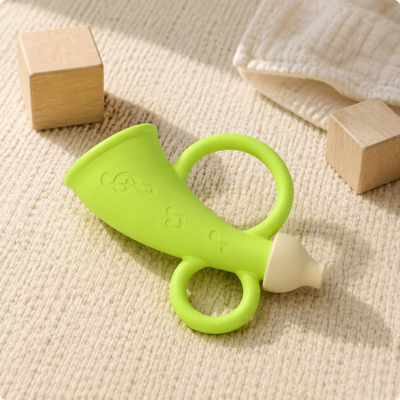 ベビーシリコン製ホーンサウンドホイッスルおもちゃ、噛める乳幼 - Baby Teethers のレビューと価格