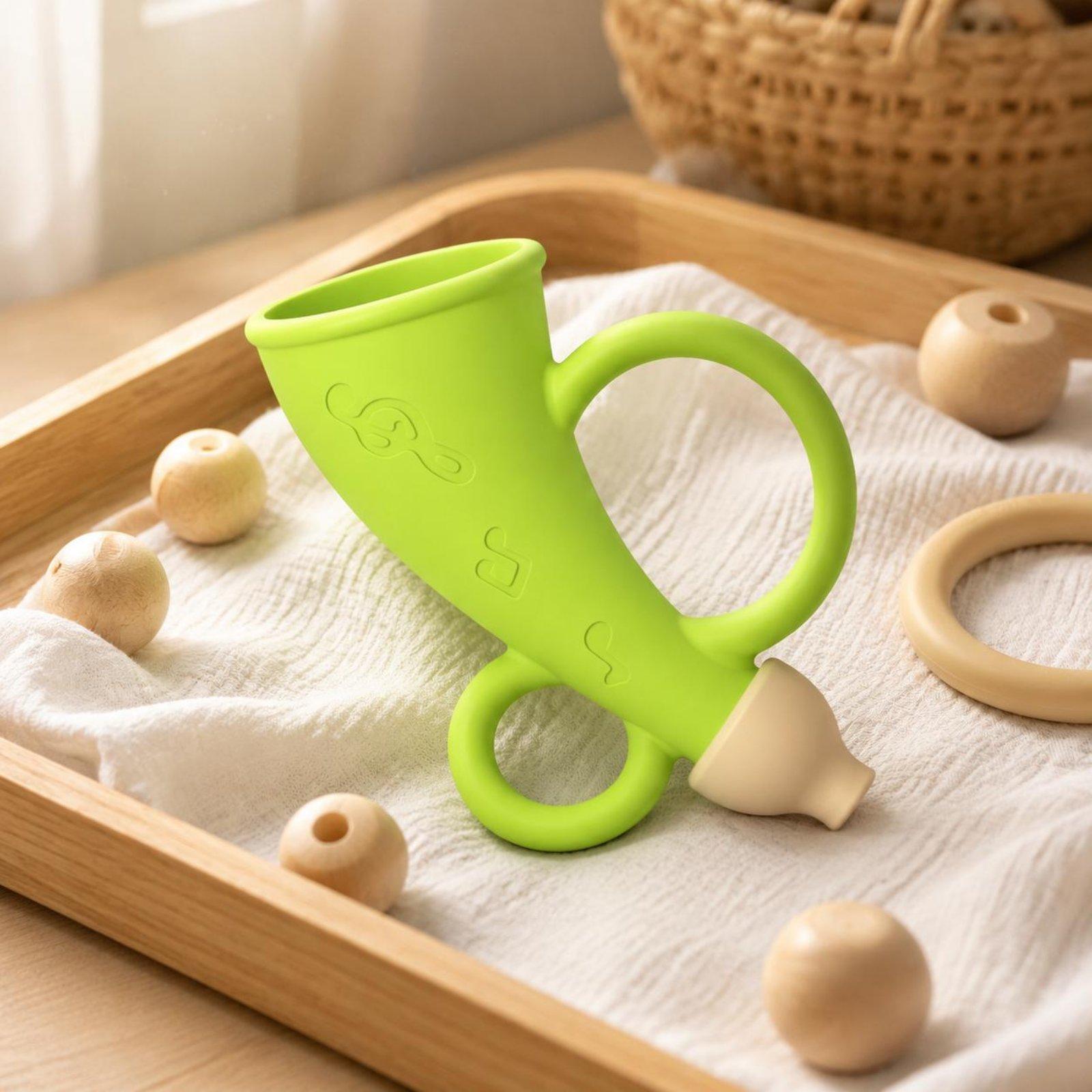 ベビーシリコン製ホーンサウンドホイッスルおもちゃ、噛める乳幼 - Baby Teethers のレビューと価格