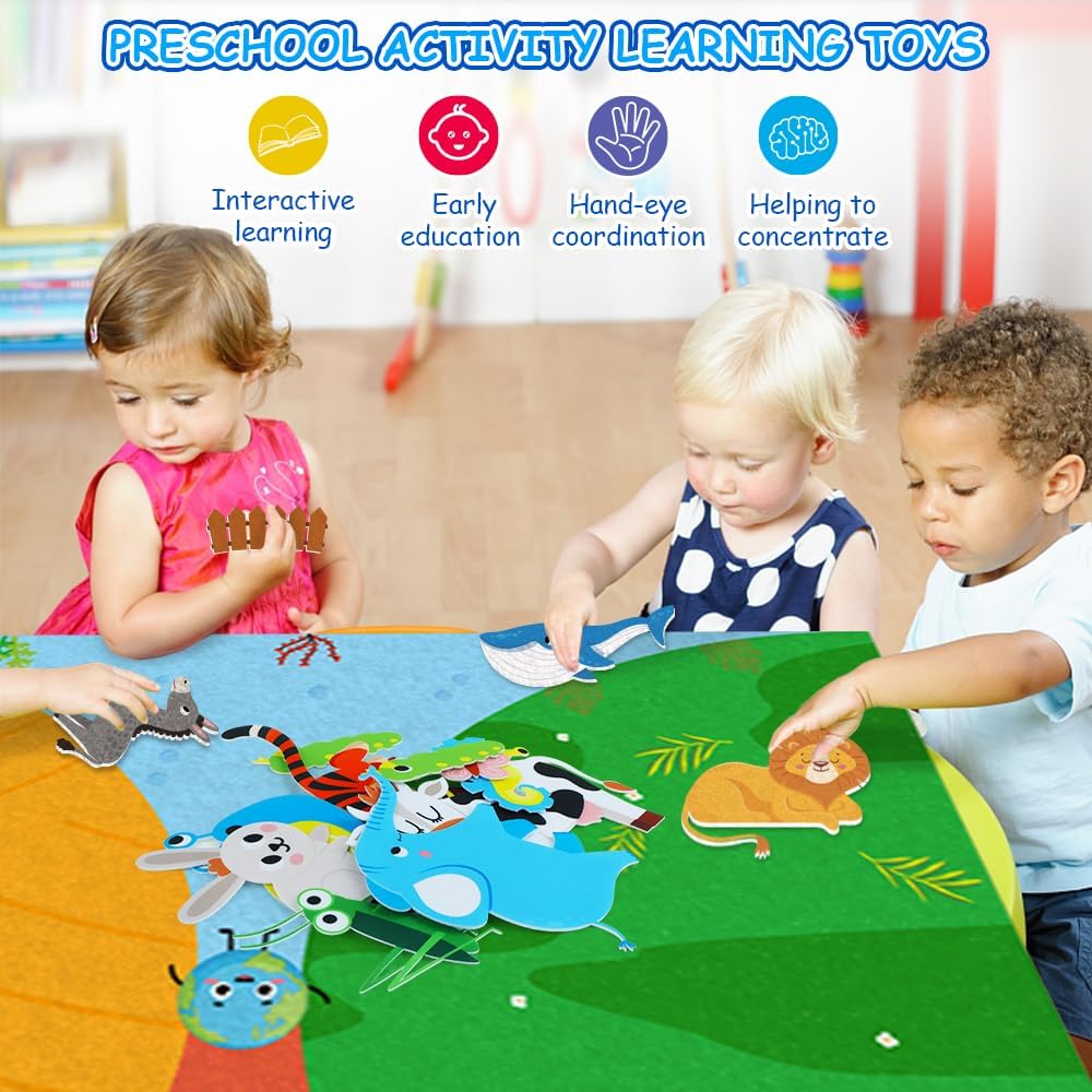 農場の動物 フェルトストーリー ビジーボード 4 IN 1  - Toddler Learning Tower のレビューと価格