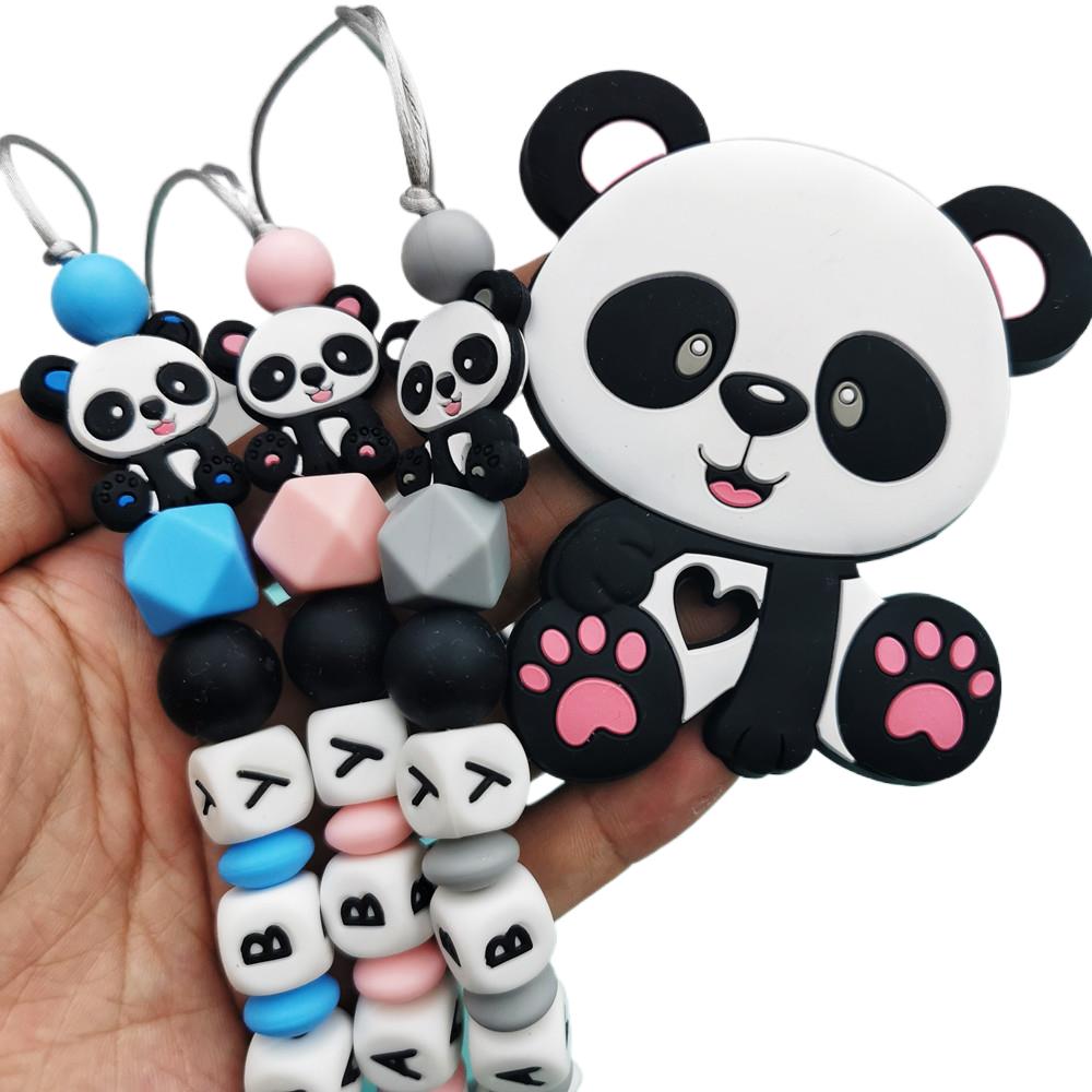 パンダカスタマイズされた英語シリコーン文字名ベビーシリコーン - Baby Teethers のレビューと価格