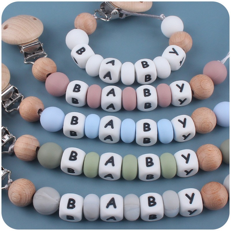 ダミーホルダークリップカスタマイズ名シリコンおしゃぶりチェー - Baby Teethers のレビューと価格