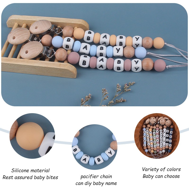 ダミーホルダークリップカスタマイズ名シリコンおしゃぶりチェー - Baby Teethers のレビューと価格