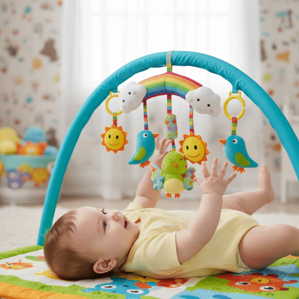 ギフトアニマルベビーカラフルベルソフト感覚ガラガラレインボー - Baby Teethers のレビューと価格