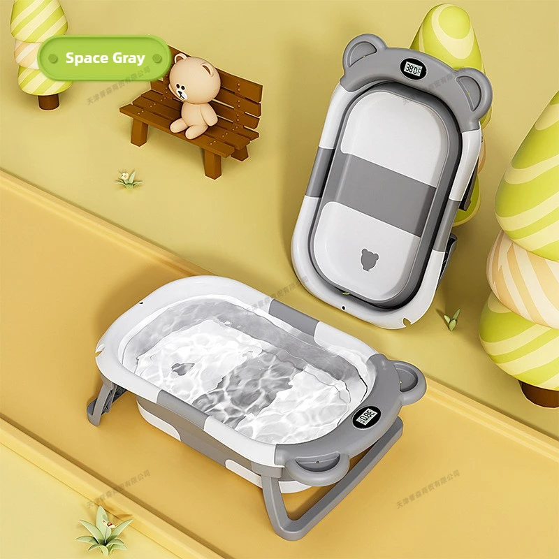 折りたたみ式ベビーバスインテリジェント温度表示新生児用浴槽ク - Baby Products Newborn のレビューと価格
