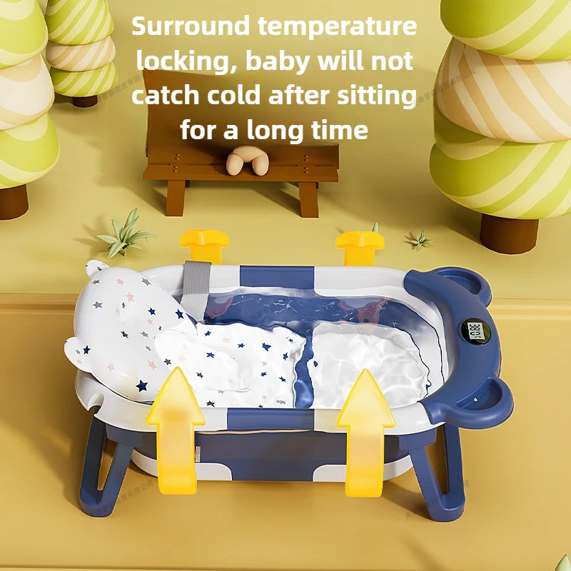 折りたたみ式ベビーバスインテリジェント温度表示新生児用浴槽ク - Baby Products Newborn のレビューと価格