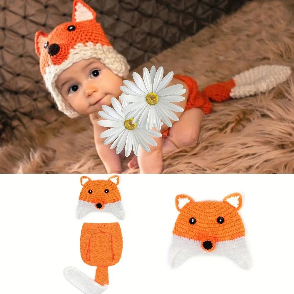 新生児用のかぎ針編みのキツネのコスチューム,写真のアクセサリ - Baby Products Manufacturers のレビューと価格
